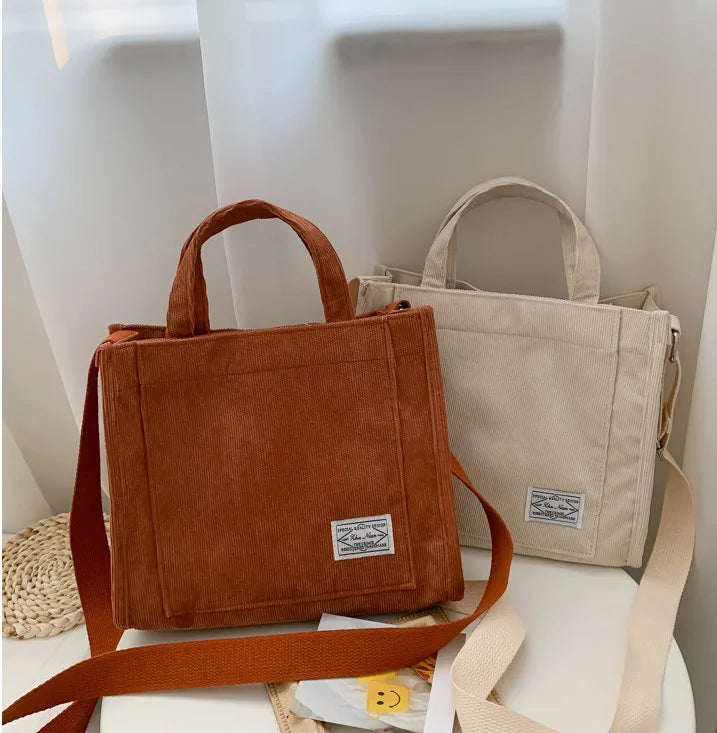 Corduroy Casual Tote Bag for Women