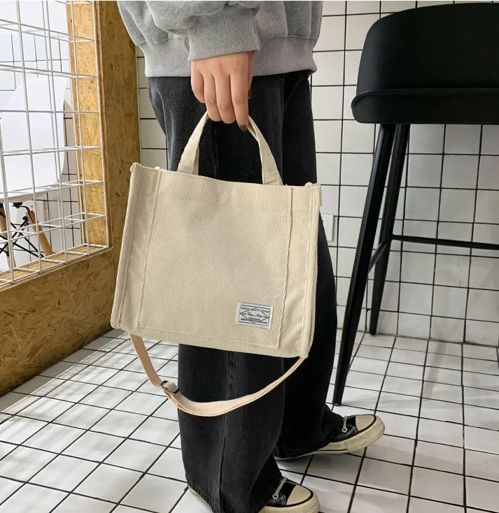 Corduroy Casual Tote Bag for Women