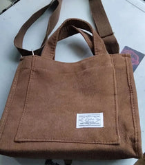 Corduroy Casual Women's Art Canvas Crossbody Bag