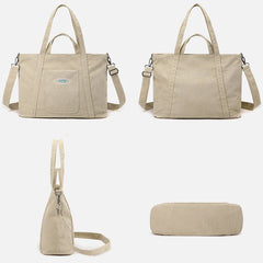 Corduroy Handbag Tote Shopping Bag Zipper Large Casual Shoulder Bags for Women