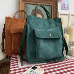 Corduroy Handbags Large-capacity Single Shoulder Bag Men Women