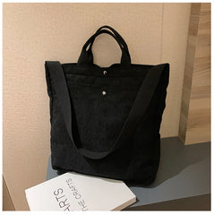 Corduroy Tote Bag Shoulder Handbag Casual Crossbody Bag for Women