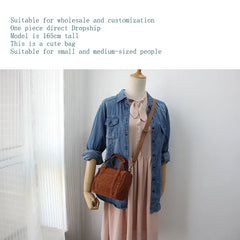 Corduroy Mini Tote Bag Handbags for Women Girls Purses Casual Autumn Winter