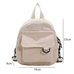 Corduroy Mini Women's Backpacks Female Bag for Teen Girls