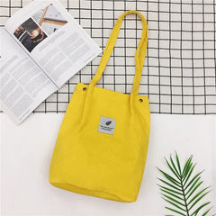 Corduroy Shoulder Tote Handbag