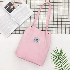 Corduroy Shoulder Tote Handbag