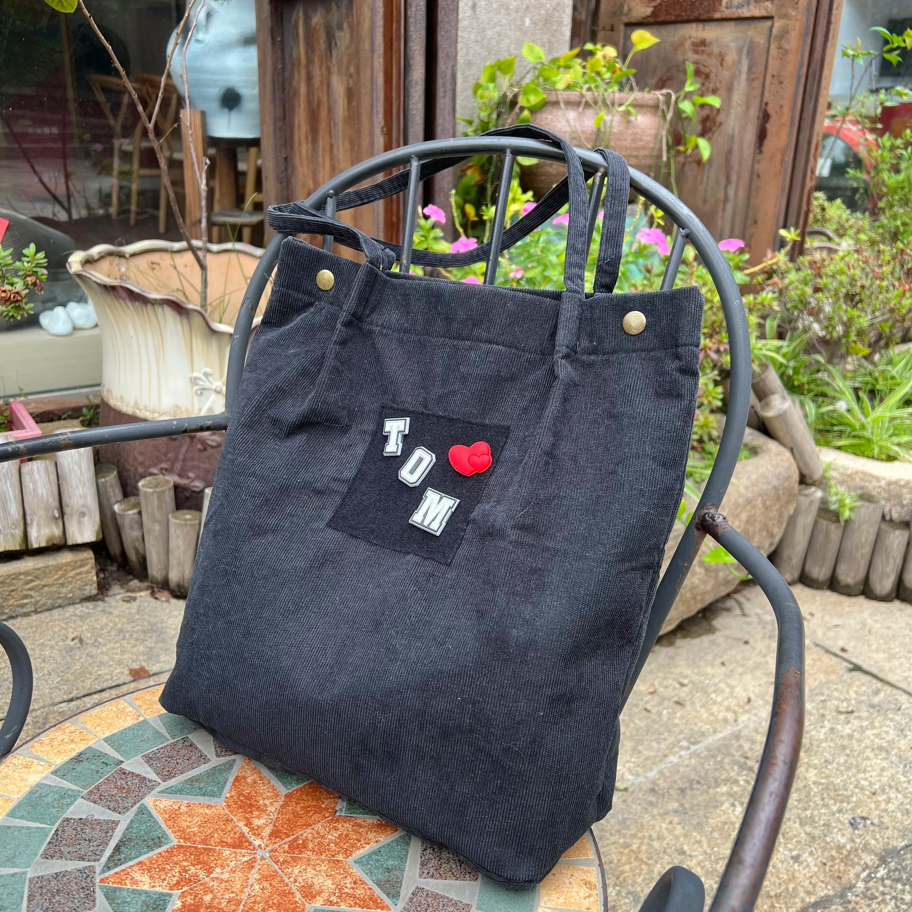 Corduroy Shoulder Bags Women's Bag DIY Female Tote Bag Handbags