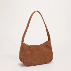 Corduroy Chain Shoulder Bag Clutch Purse Retro Texture Underarm Bag