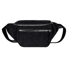 Corduroy Waist Bag Women Zipper Chest Bag