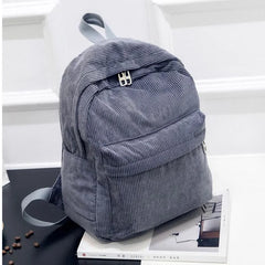 Corduroy Women Backpack School Bags for Teenage Girls Female Shoulder Pack