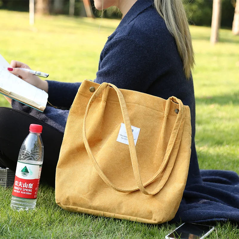 Corduroy Women Bag Large Capacity Shopping Bags for Women
