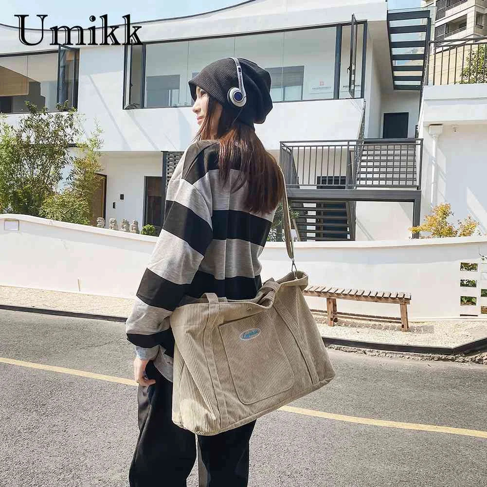Corduroy Women Handbags Casual Large Capacity Ladies Crossbody Bag