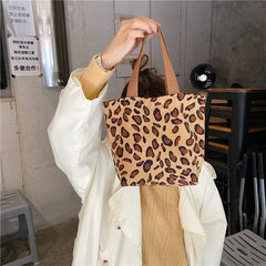 Corduroy Women Small Lunch Box Bento Handbag Daisy Print Mini Tote