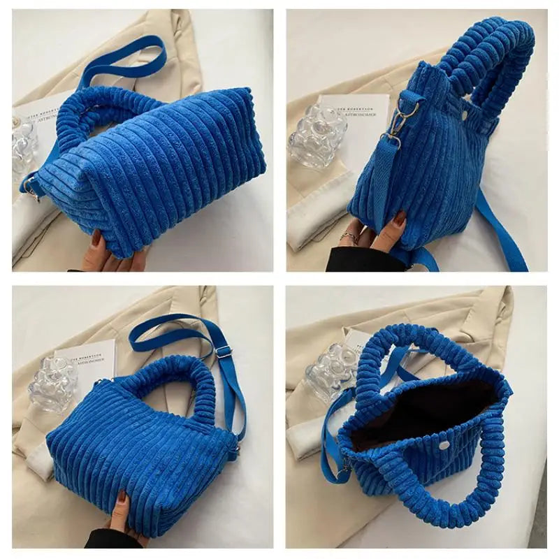 Corduroy Women's Bag Soft Handbags Totes Casual Crossbody Shoulder Tote Bags