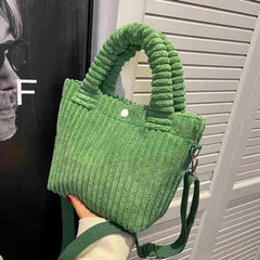 Corduroy Women's Bag Soft Handbags Totes Winter Casual Female Crossbody