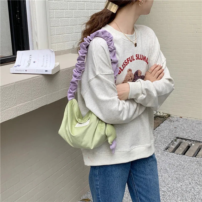 Corduroy Women's Crossbody Shoulder Bag Casual Tote Purse Bag