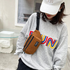 Corduroy Waist Bag Small Canvas Ladies Shoulder Crossbody