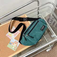 Corduroy Waist Bag Canvas Shoulder Crossbody