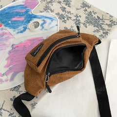 Corduroy Waist Bag Canvas Shoulder Crossbody