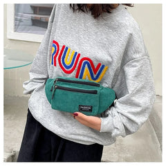 Corduroy Waist Bag Canvas Shoulder Crossbody