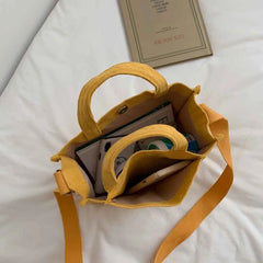 Corduroy Zipper Women Handbags Small Canvas Shoulder Bag Casual Tote Eco Crossbo