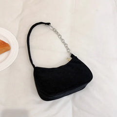 Corduroy Small Bag Retro Armpit Bag Chain Shoulder Bag