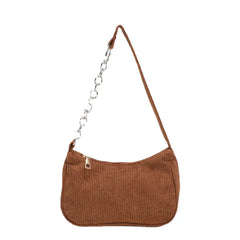 Corduroy Small Bag Retro Armpit Bag Chain Shoulder Bag