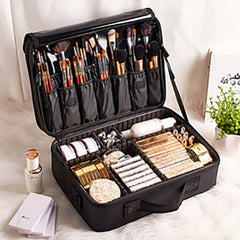 Portable High-capacity Multilayer Professional Cosmetic Bag