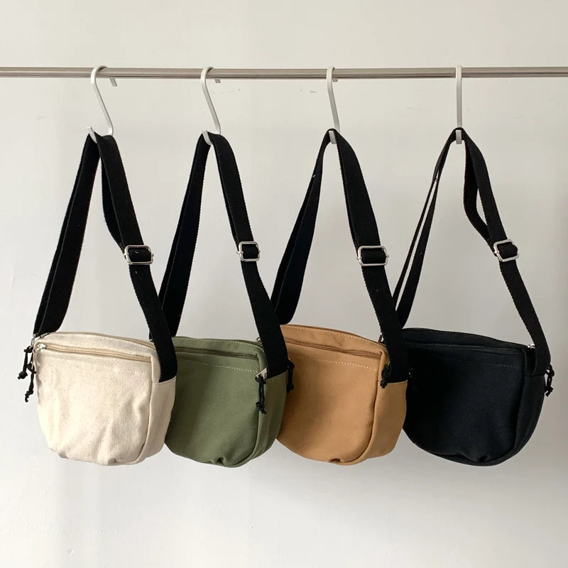 Canvas Zipper Saddle Bag Women's Shoulder Crossbody