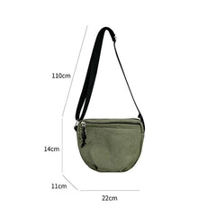 Canvas Zipper Saddle Bag Women's Shoulder Crossbody
