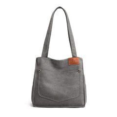 Cotton Canvas Women Bags Small Solid Lady Shoulder Handbag Casual Tote