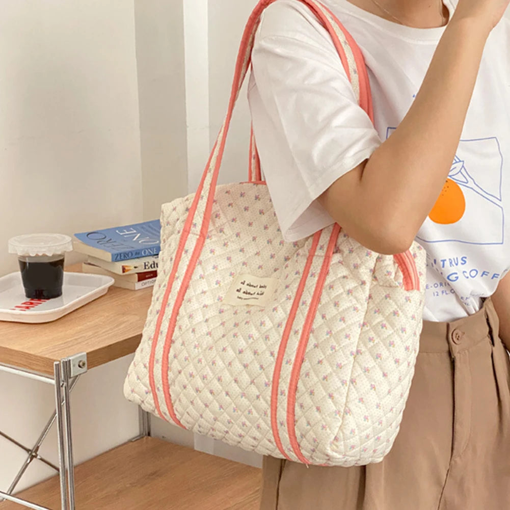 Cotton Tote Bag Soft Travel Mom Mummy Bag Large Capacity Cartoon Printed