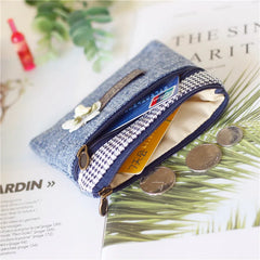 Floral Plaid Women's Short Wallet Handbag Coin Purse Card Pouch Bag