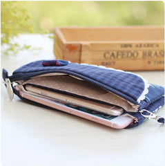 Floral Printing Organizer Wallet Women Flower Bow Small Money Clutch Bag