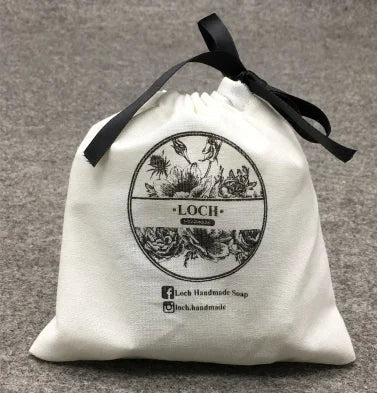 Cotton Gift Bags Drawstring Pouch Packaging Natural Cotton Bag Logo Print