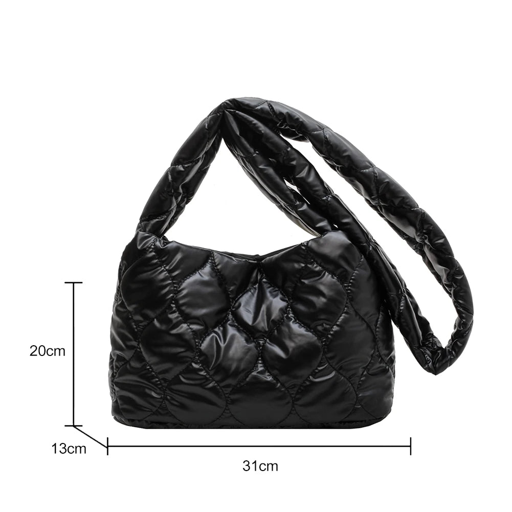 Quilted Shoulder Bag Down Ladies Messenger Bag Large Capacity Shopper Tote Bag