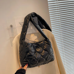 Quilted Shoulder Bag Down Ladies Messenger Bag Large Capacity Shopper Tote Bag