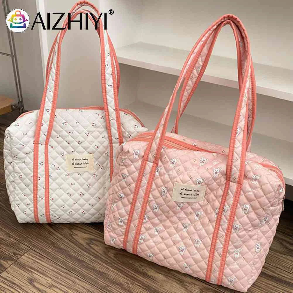 Cotton Shoulder Bag Women Mummy Bag Large Capacity Cartoon Printed