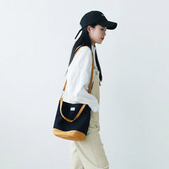 Cotton Canvas Shoulder Bag Eco Friendly Handbag Tote Print Bucket Bag B005