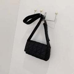 Cotton Women's Shoulder Bag Geometric Crossbody Embossed Handbag