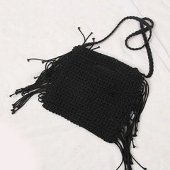 Women's Crossbody Bag Fringed Straw Beach Bohemian Shoulder Purse
