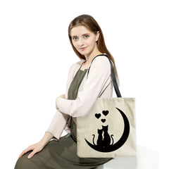 Cute Couple Cat Print Women's Handbag Eco Shopping Bag