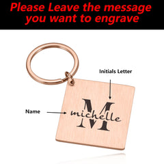 Couple Keychain Name Initials Key Chain Personalized Gift