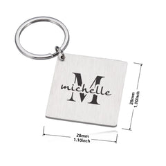 Couple Keychain Name Initials Key Chain Personalized Gift