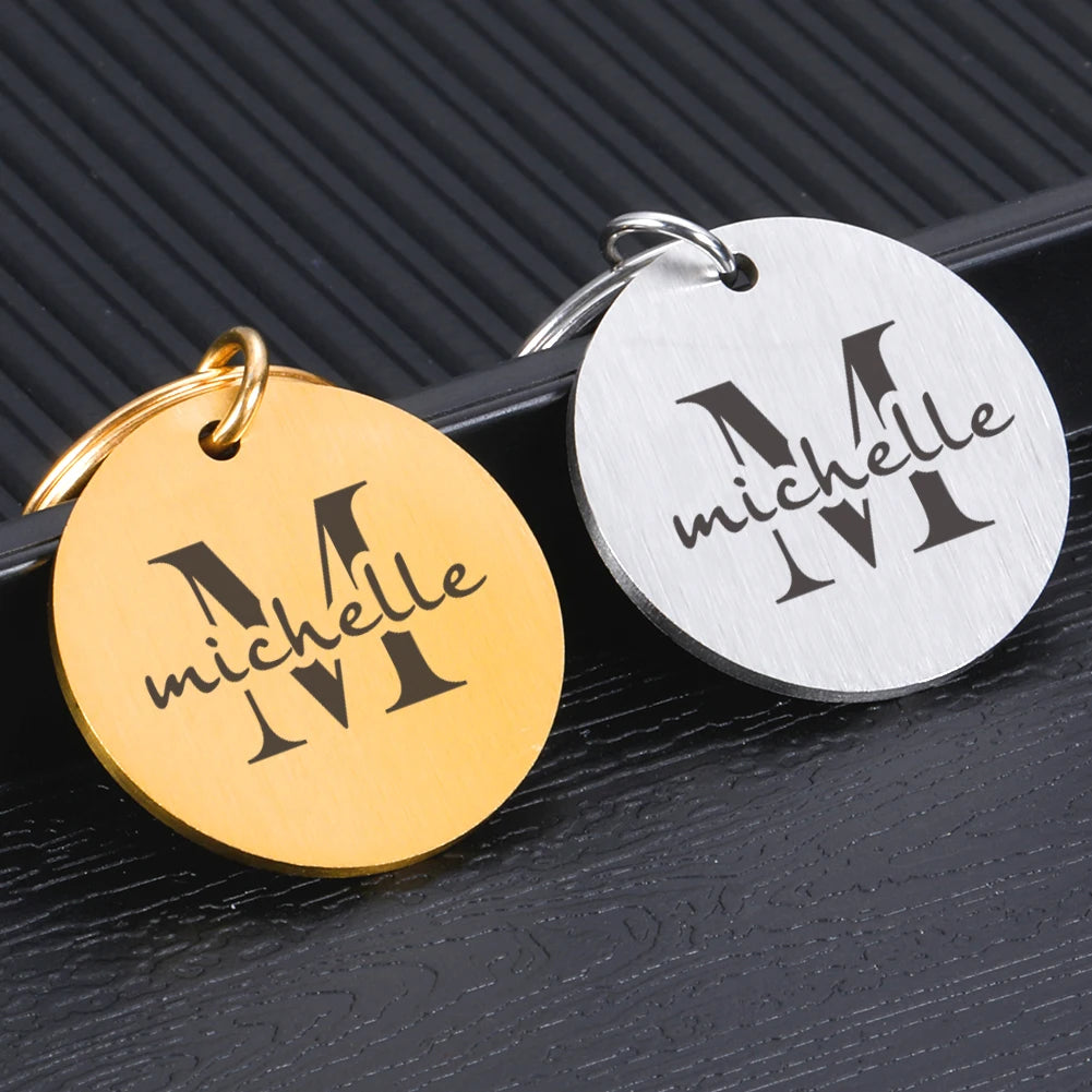Couple Keychain Name Initials Key Chain Personalized Gift