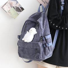 Women's Corduroy Backpack for Teens College Travel