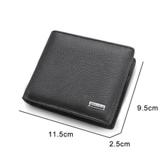 Men's Cow Leather Wallet Slim Small Short Business Purse