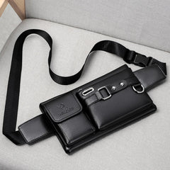 Vintage Cow Leather Waist Bag For Men Travel Fanny Pack