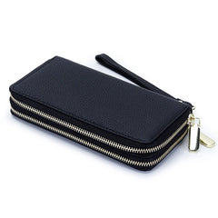 Cow Leather Women's Long Zipper Wallet Money Coin Holder Purse