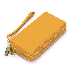 Cow Leather Women's Long Zipper Wallet Money Coin Holder Purse